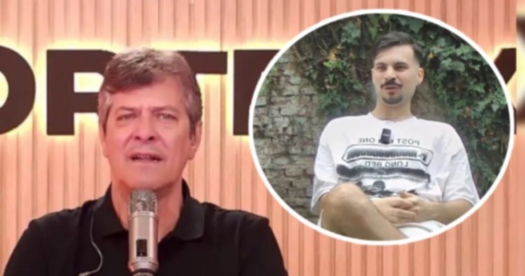 Juan Tropeano durante una transmisión en vivo o entrevista