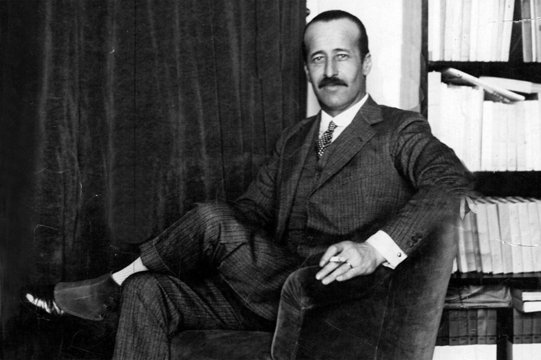 Ilustración evocativa de dos jinetes encontrándose en un camino polvoriento de Salta, representando a Güiraldes y Dávalos.