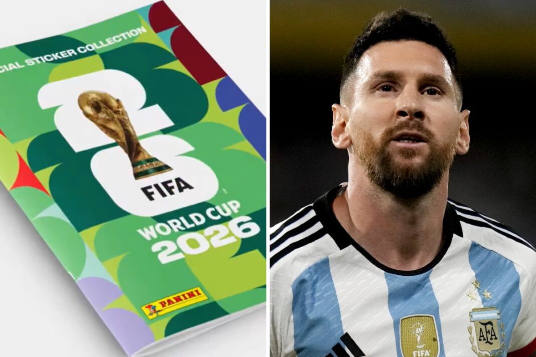 Página filtrada del álbum Panini con los jugadores de la selección argentina para el Mundial 2026
