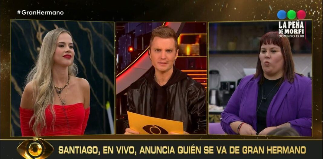 Participantes de Gran Hermano durante la gala de eliminación en el estudio de Telefe.