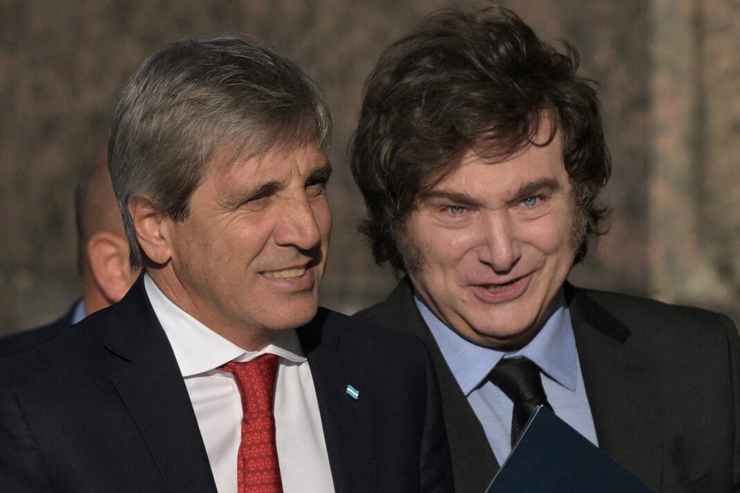 El Presidente Javier Milei durante una conferencia de prensa.