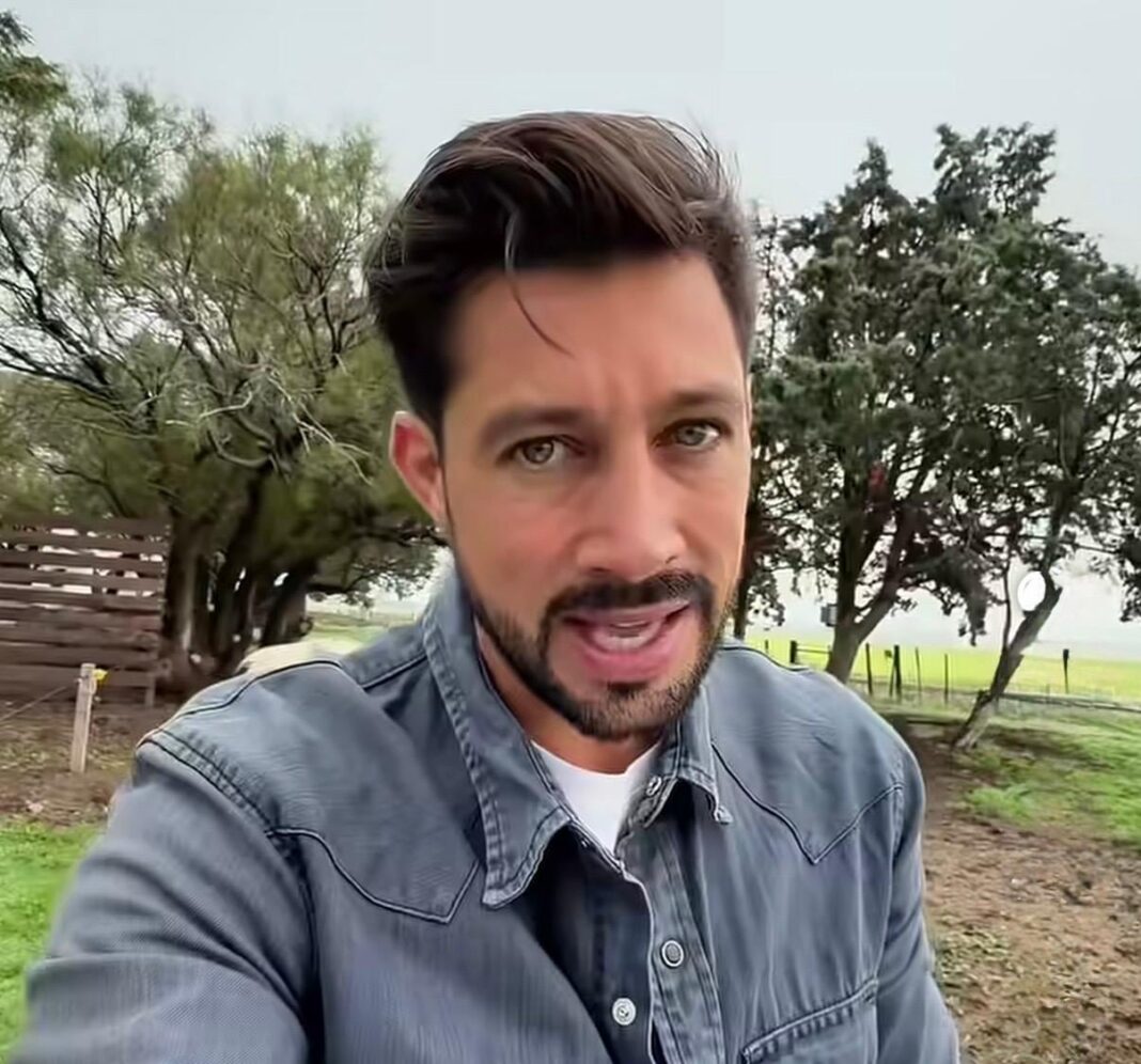 Bruno Riboldi, influencer agropecuario, en un campo. Imagen referencial del caso judicial.