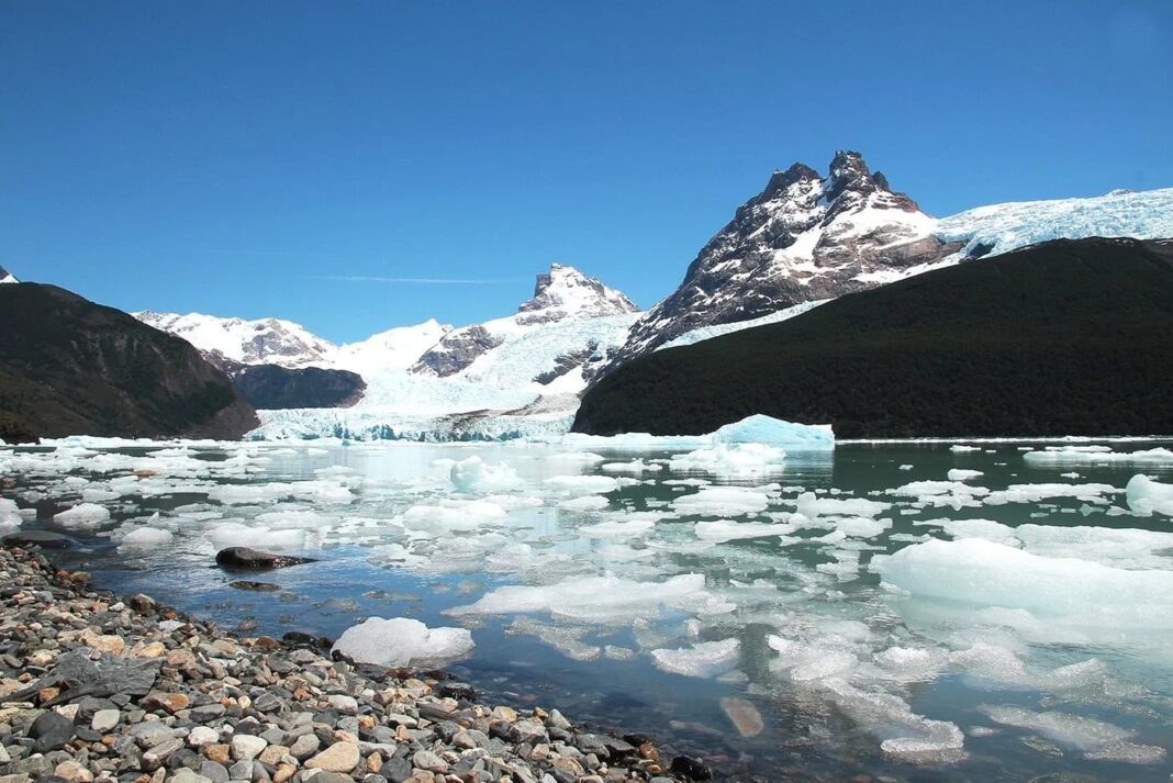 Glaciares en la Cordillera de los Andes