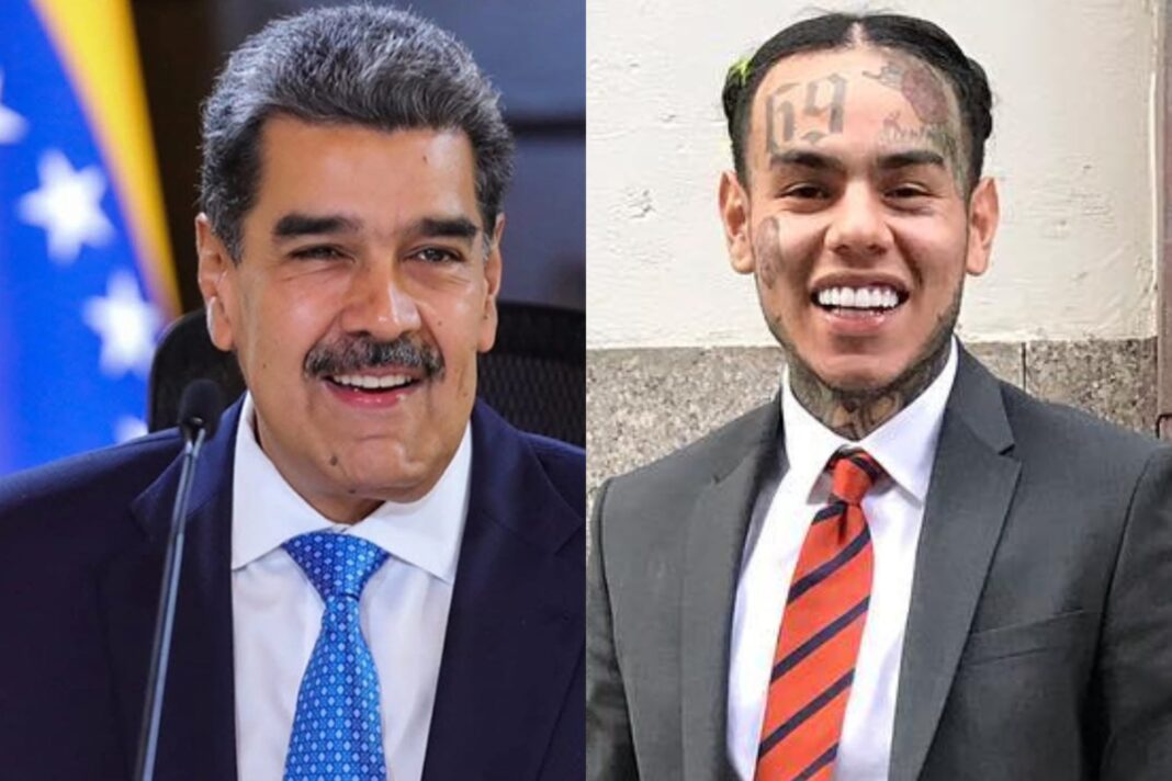 Tekashi 6ix9ine muestra un peluche de Bob Esponja firmado, según él, por Nicolás Maduro