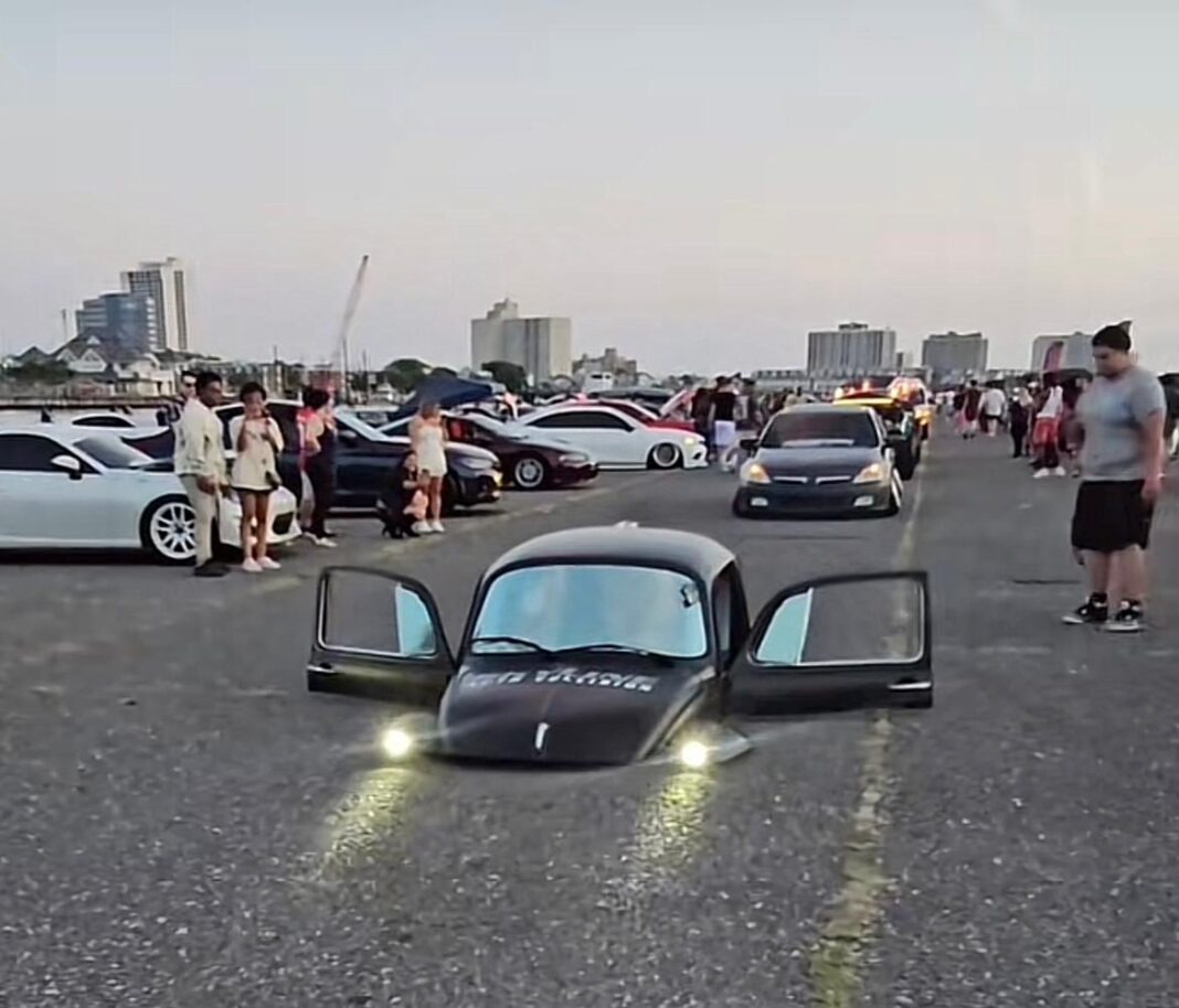 Volkswagen Beetle modificado con altura reducida a menos de un metro