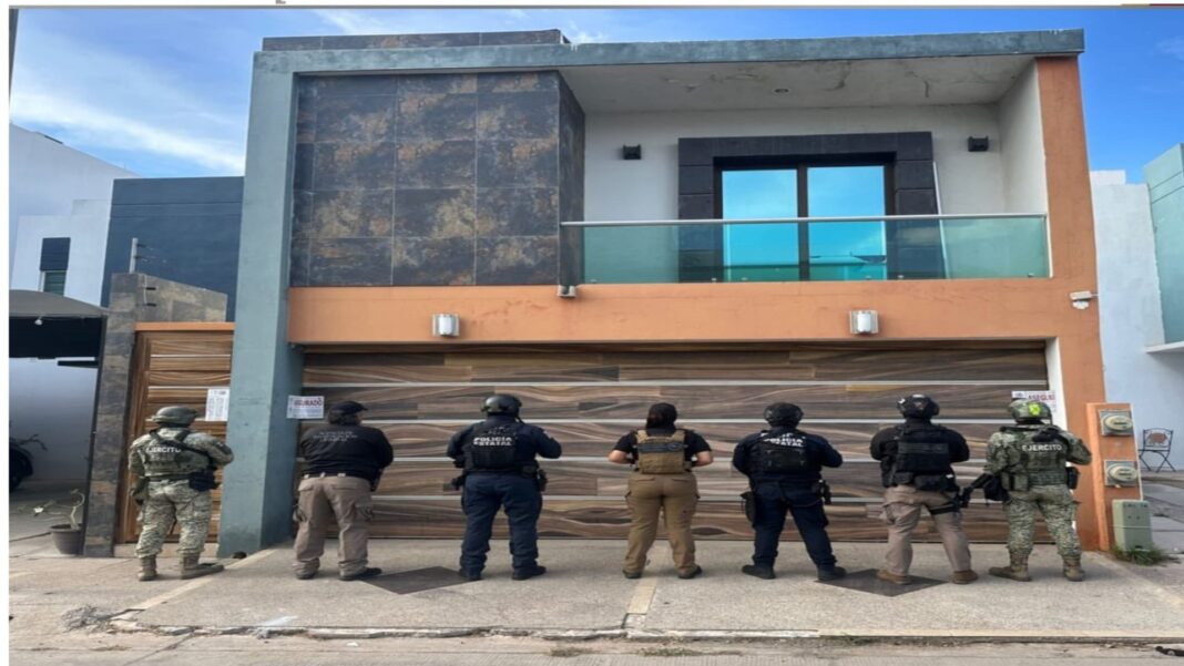 Sello de aseguramiento en laboratorio clandestino de fentanilo en Culiacán