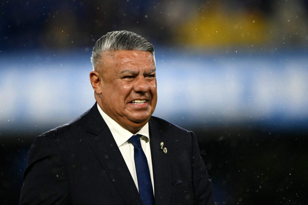 Claudio Tapia durante un evento de la AFA