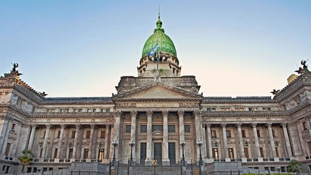 Vista del Congreso de la Nación Argentina en Buenos Aires