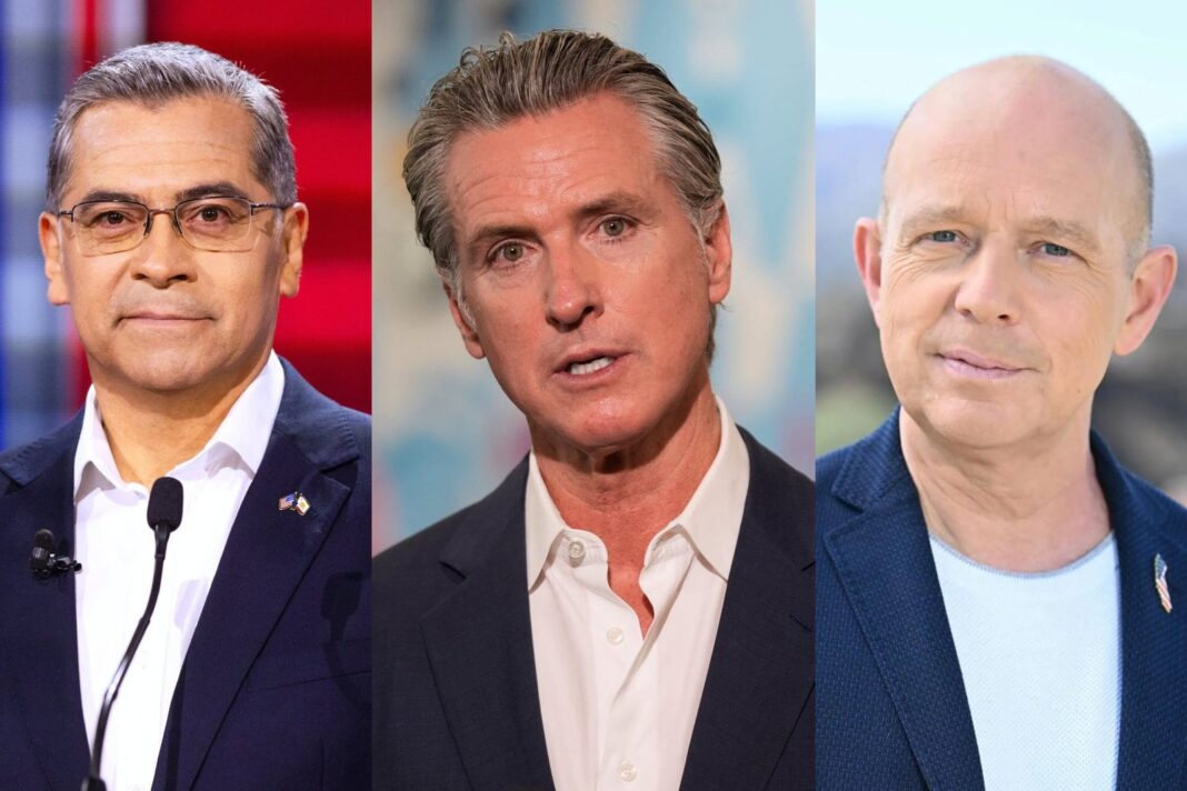 Gráfico de encuestas con empate técnico entre Steve Hilton y Xavier Becerra en California
