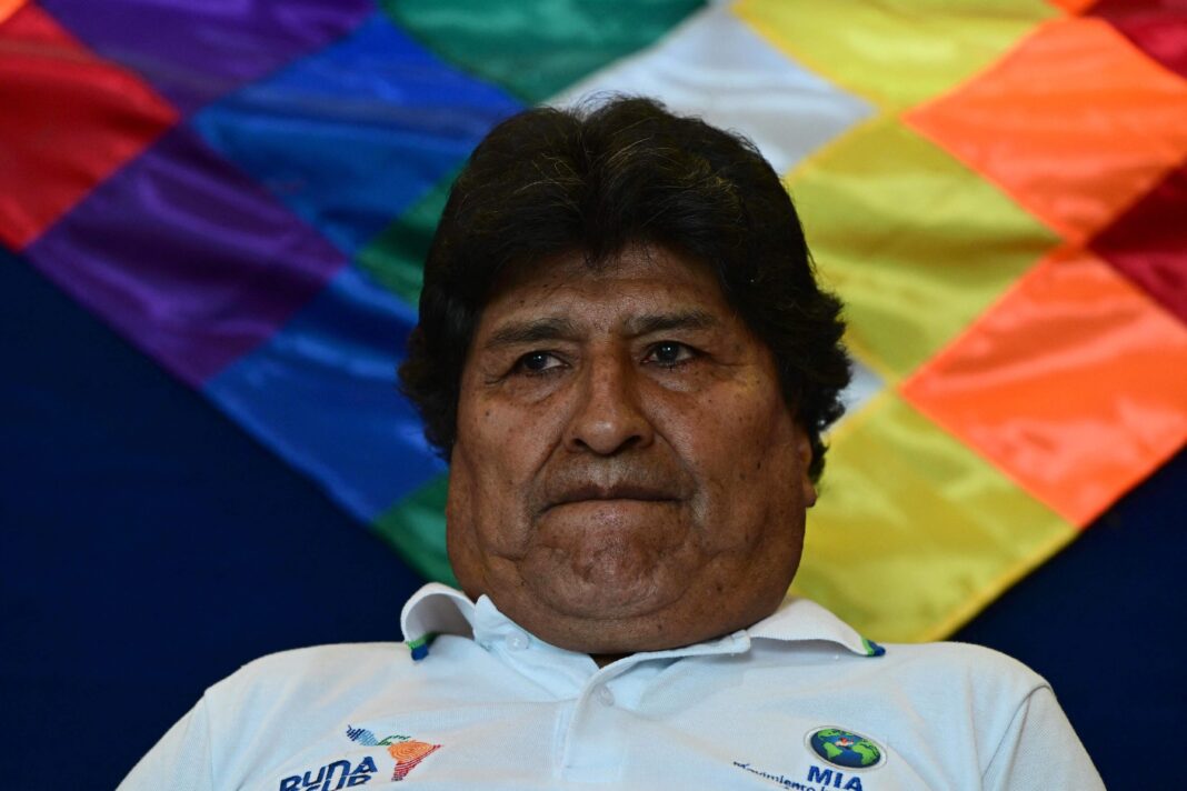 Evo Morales durante un acto político en el Chapare, Bolivia