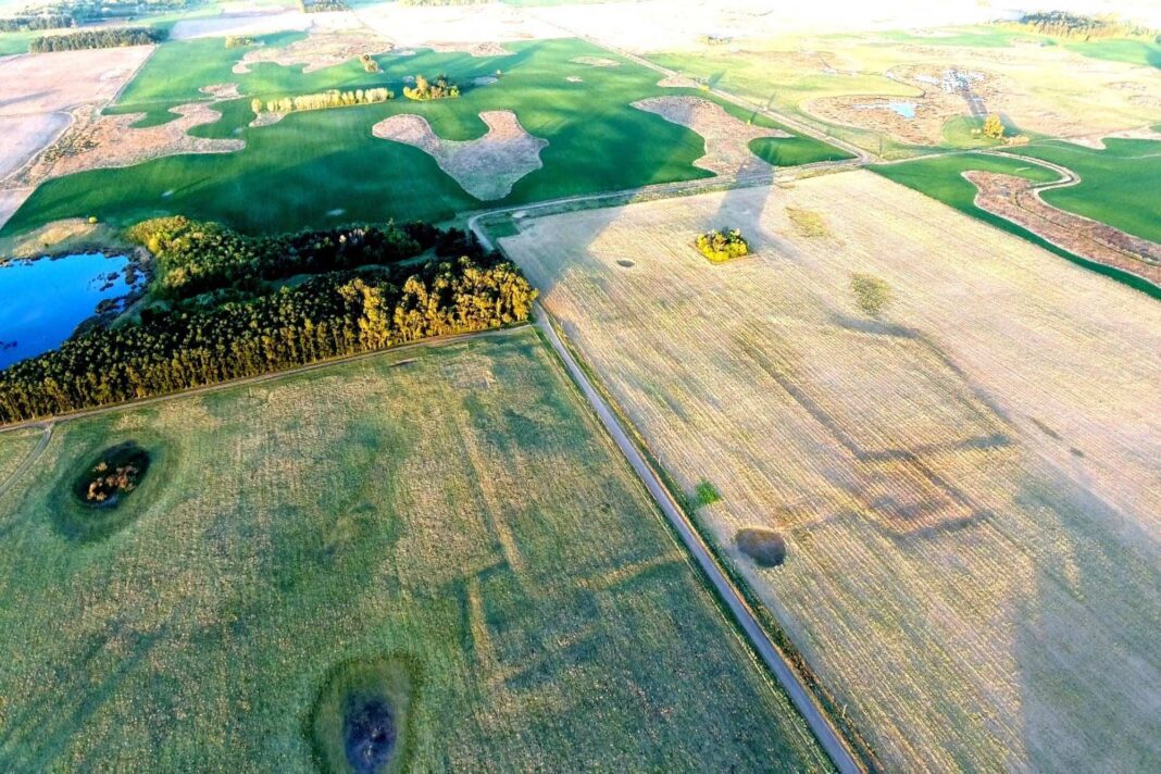 Plano del Fuerte Cruz de Guerra con forma de estrella en la pampa bonaerense
