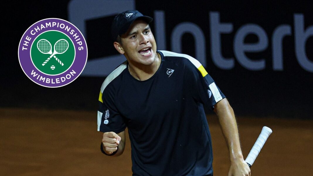 Gonzalo Bueno en partido de tenis