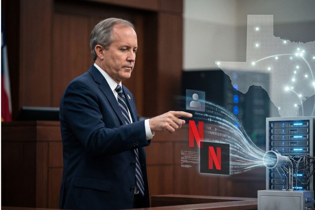 Ken Paxton en conferencia de prensa