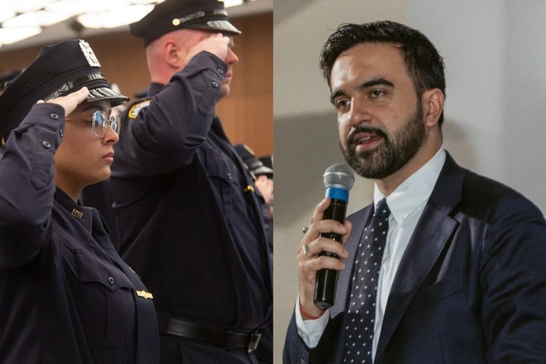 Oficiales del NYPD en las calles de Nueva York durante un evento masivo