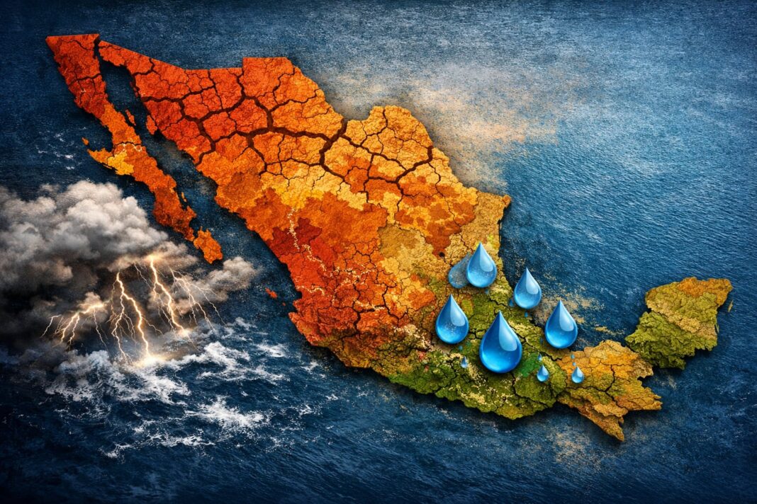 Mapa de México con zonas de riesgo por el fenómeno del Niño Godzilla en 2026