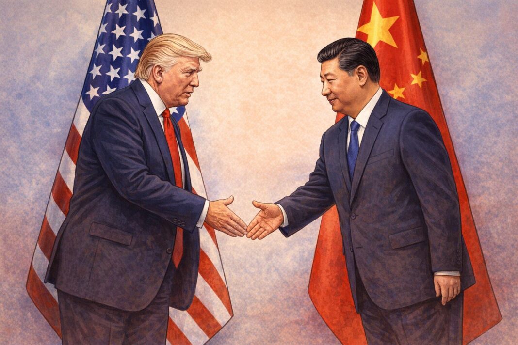Bandera de Taiwán y bandera de Estados Unidos en un contexto diplomático