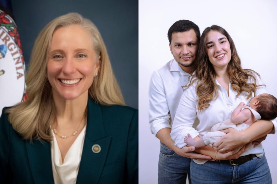 Gobernadora Abigail Spanberger anunciando la ley de licencia paga en Virginia