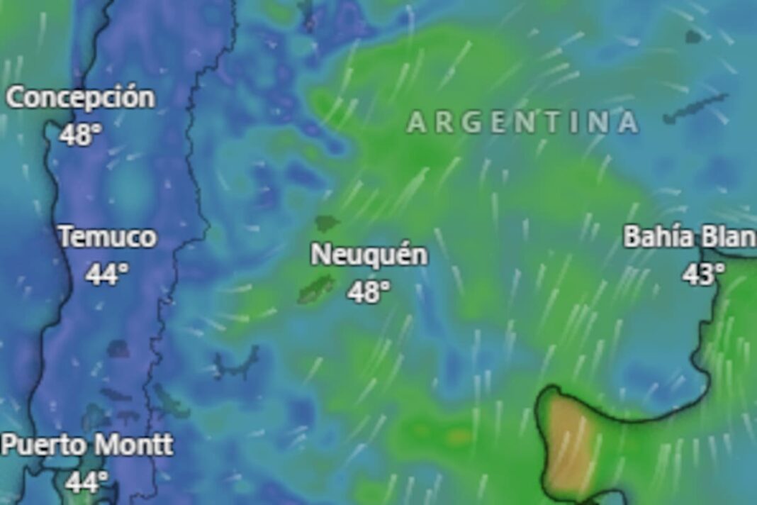 Mapa de Argentina con alertas meteorológicas