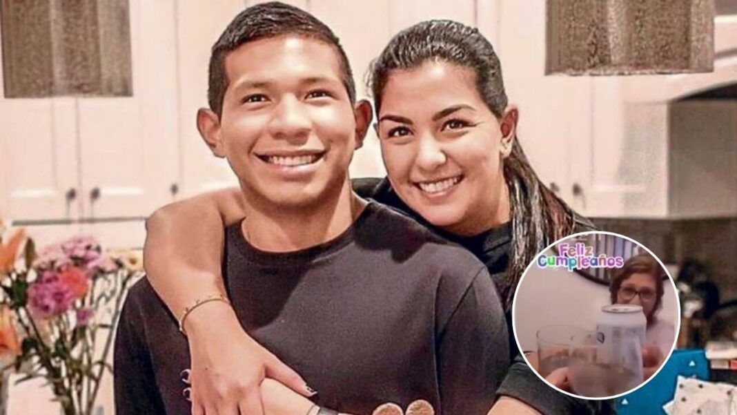 Ana Siucho en el cumpleaños de Alicia Peralta, madre de Edison Flores