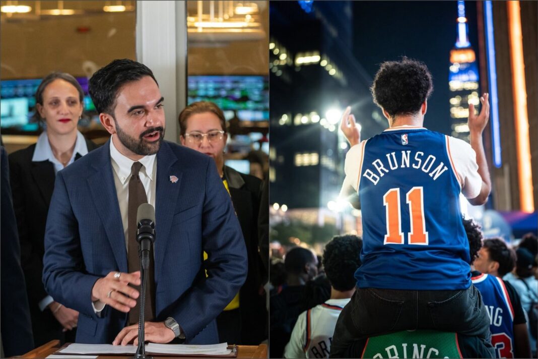 Desfile de los Knicks por Broadway hacia City Hall en Nueva York