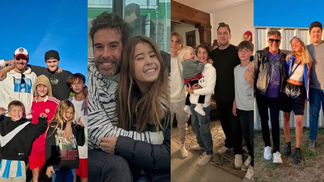 Captura de pantalla de publicaciones de famosos argentinos en redes sociales por el Día del Padre