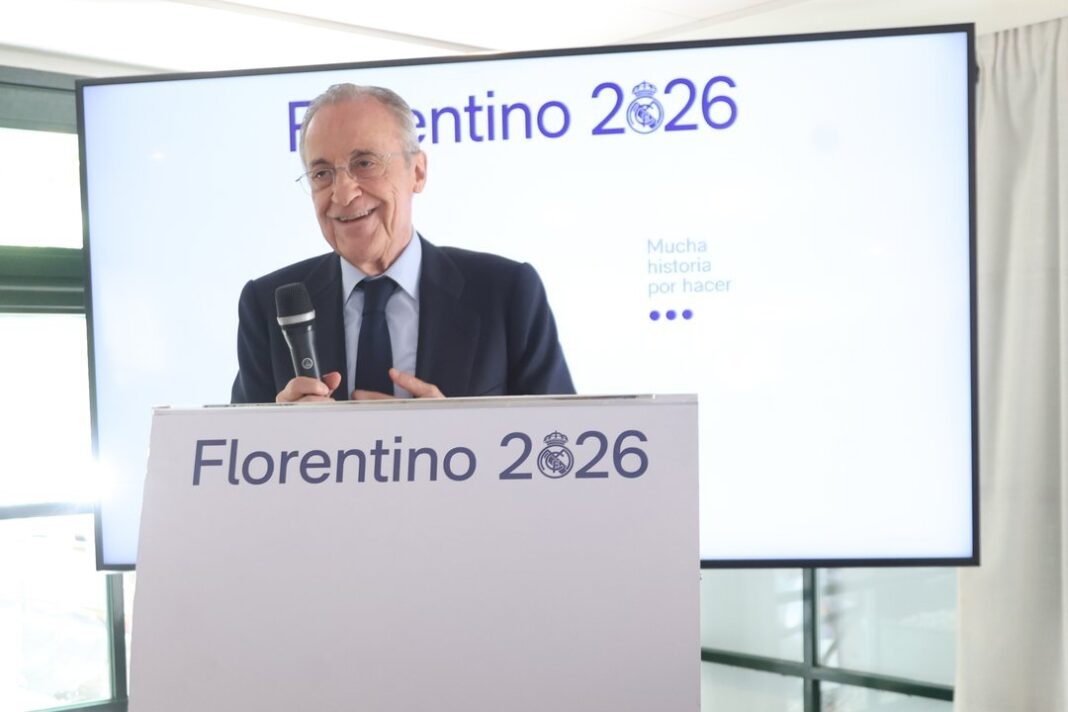 Florentino Pérez durante su campaña de reelección