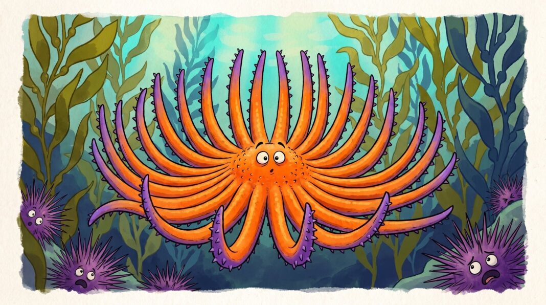 Estrella de mar girasol en el océano