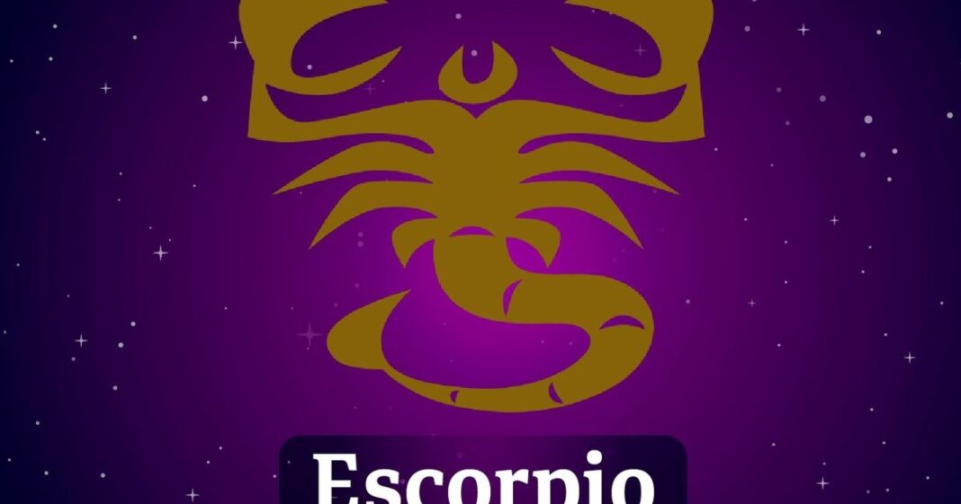 Representación del signo Escorpio con fondo estelar