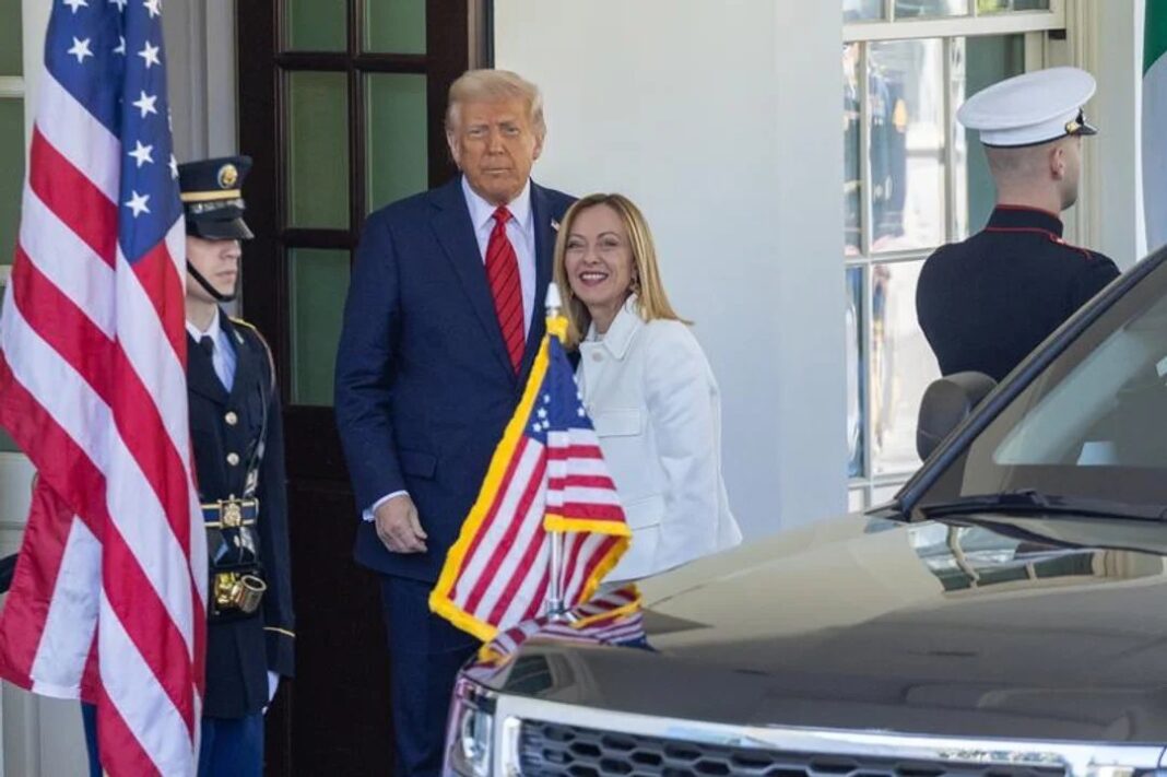 Bandera de Italia y Estados Unidos