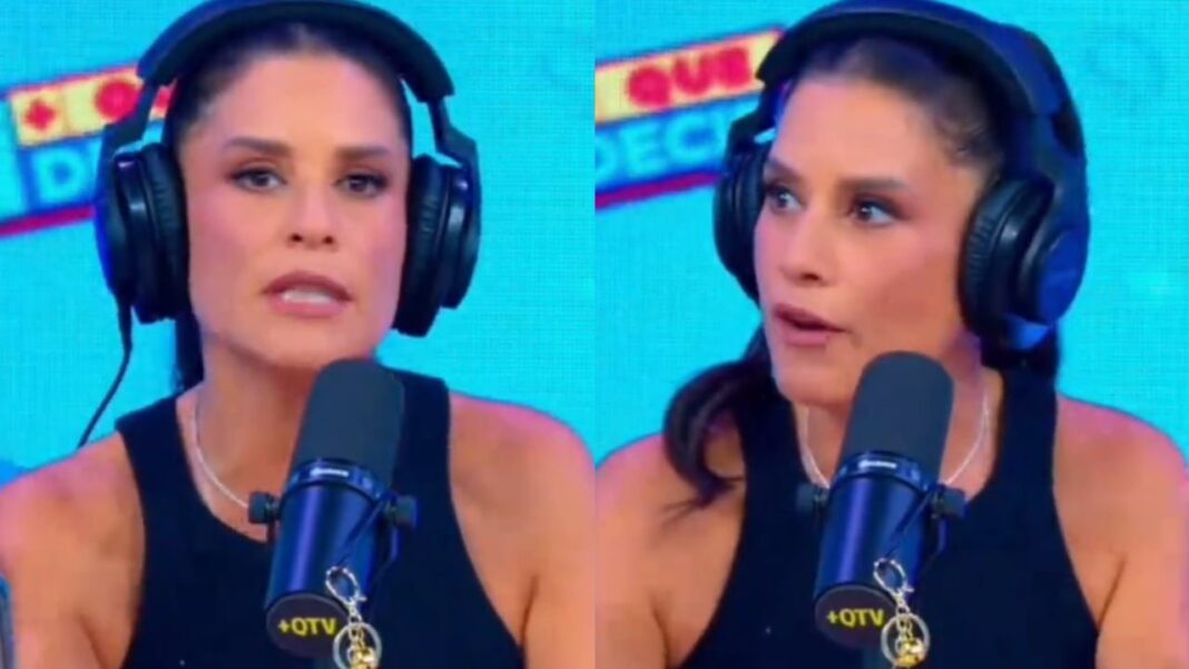 María Pía Copello en el set de su programa de streaming +QTV