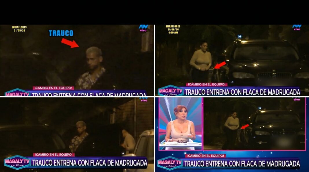 Miguel Trauco junto a una joven en una camioneta BMW en Miraflores