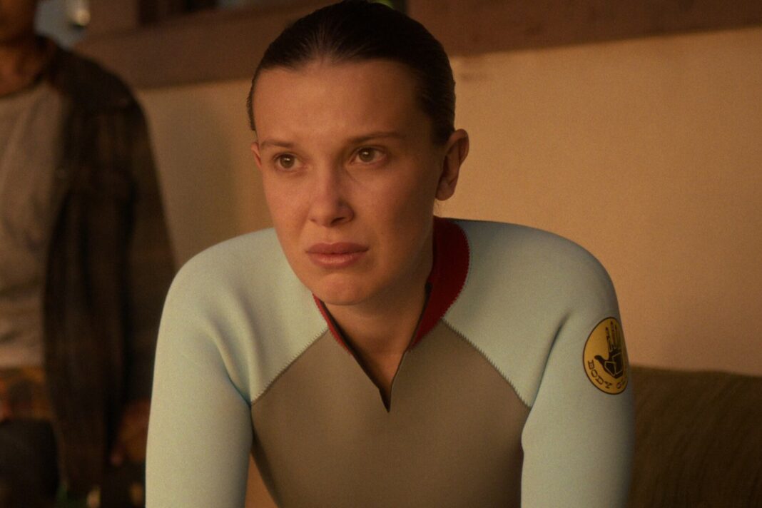 Millie Bobby Brown en el set de Stranger Things