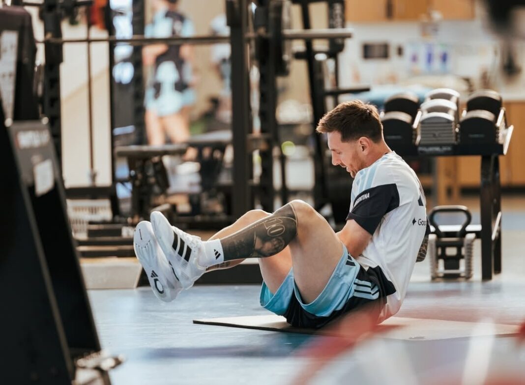 Jugadores de la selección argentina entrenando en Kansas City previo al Mundial 2026
