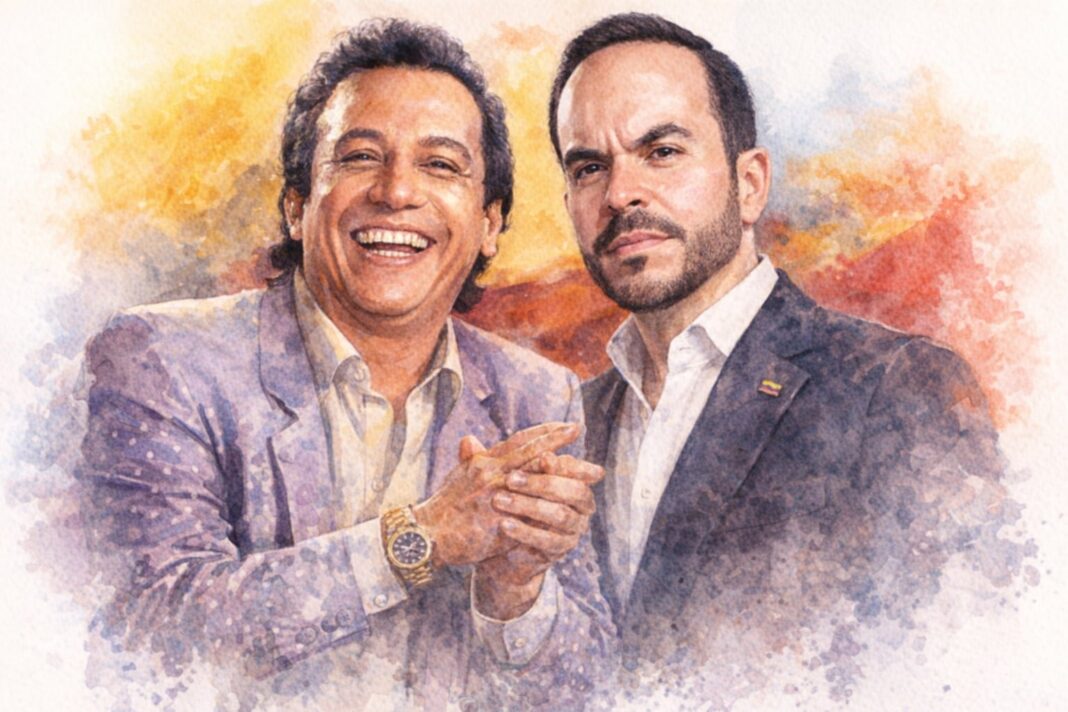 Artistas vallenatos con acordeón grabando nueva versión de Que me coma el tigre para campaña de Abelardo de la Espriella
