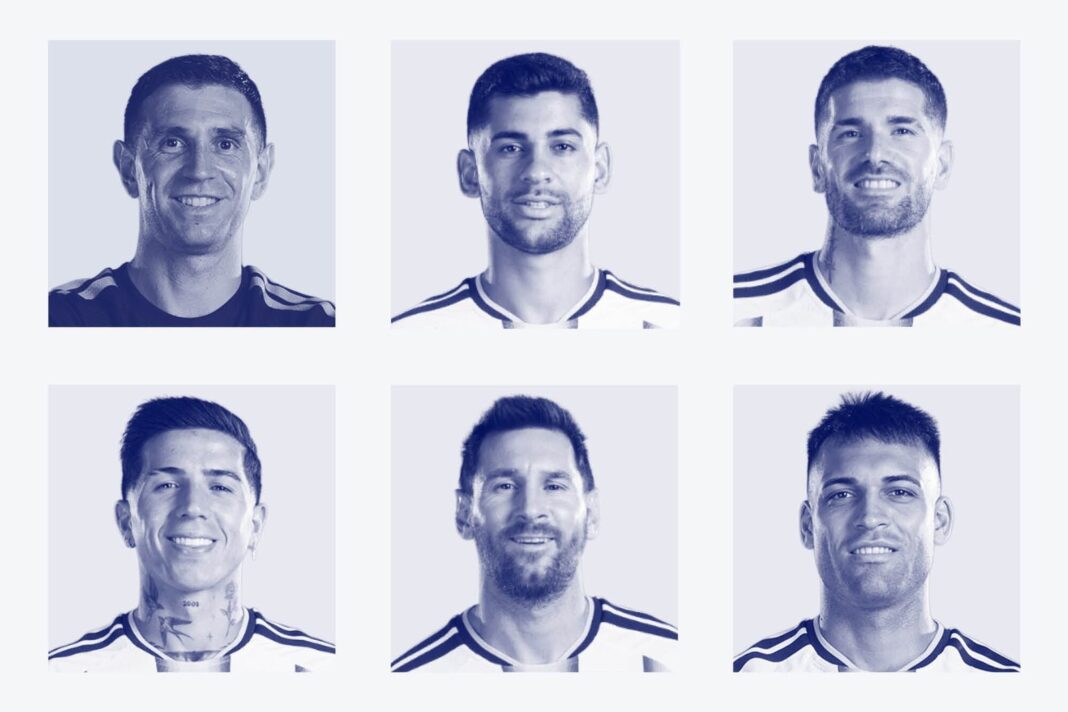 Jugadores de la selección argentina durante el partido contra Argelia