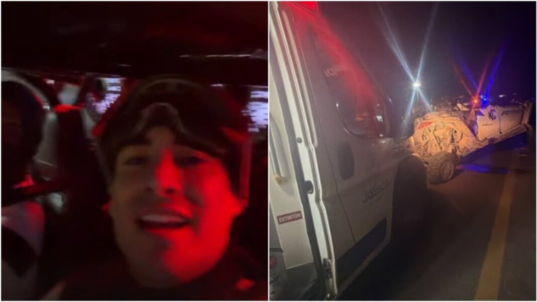 Suavecito con vendaje en la cabeza tras accidente automovilístico
