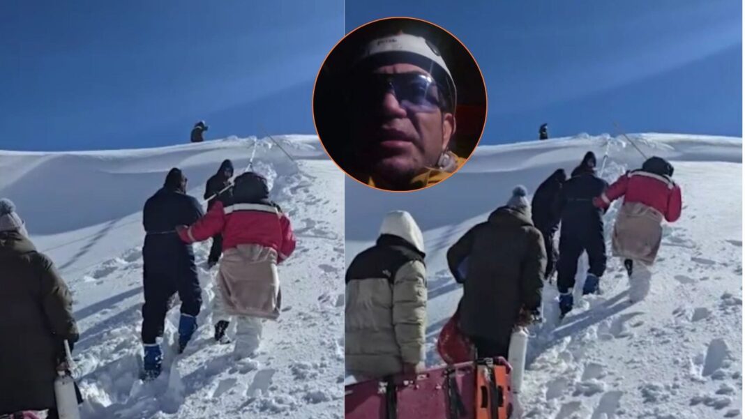 Bombero Alfredo Medina durante el operativo de rescate de mineros en Catamarca