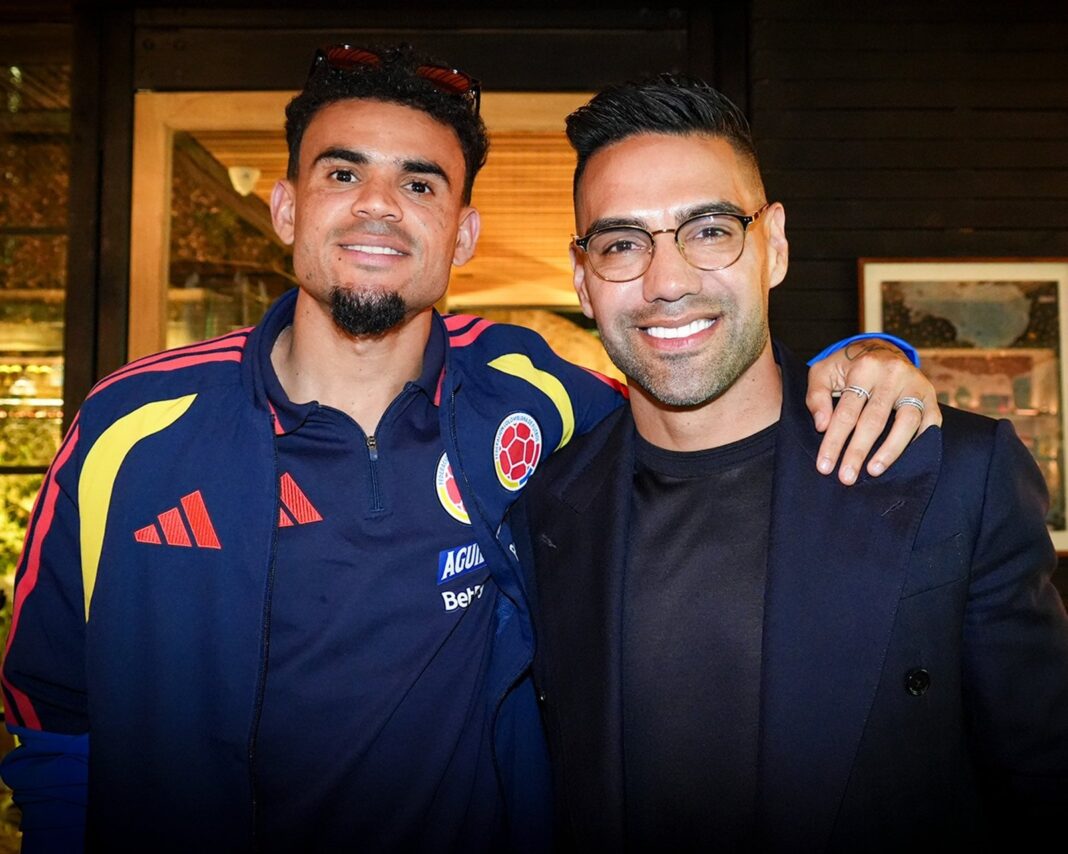 Radamel Falcao García y Luis Díaz en rueda de prensa durante el Mundial 2026