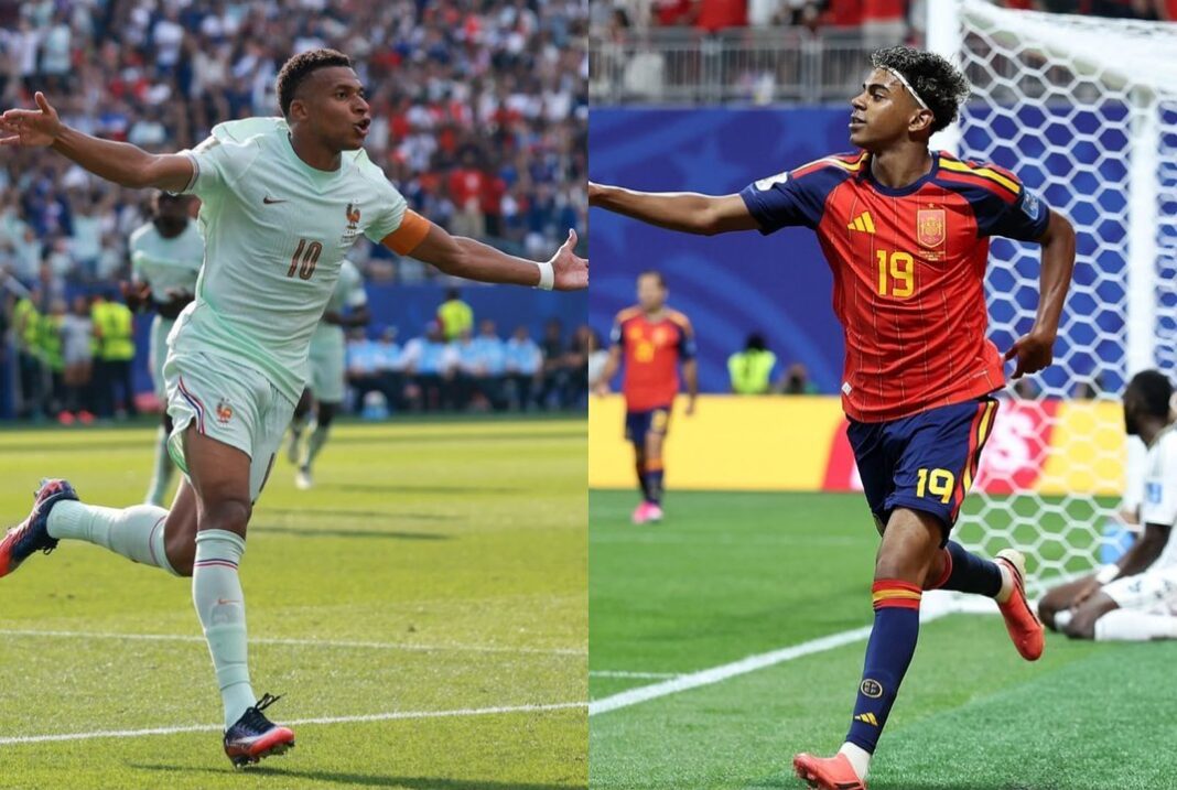 Escudos de Francia y España previo a la semifinal del Mundial 2026
