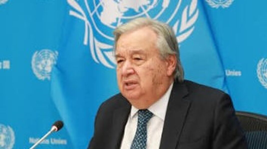 António Guterres durante un encuentro con la prensa