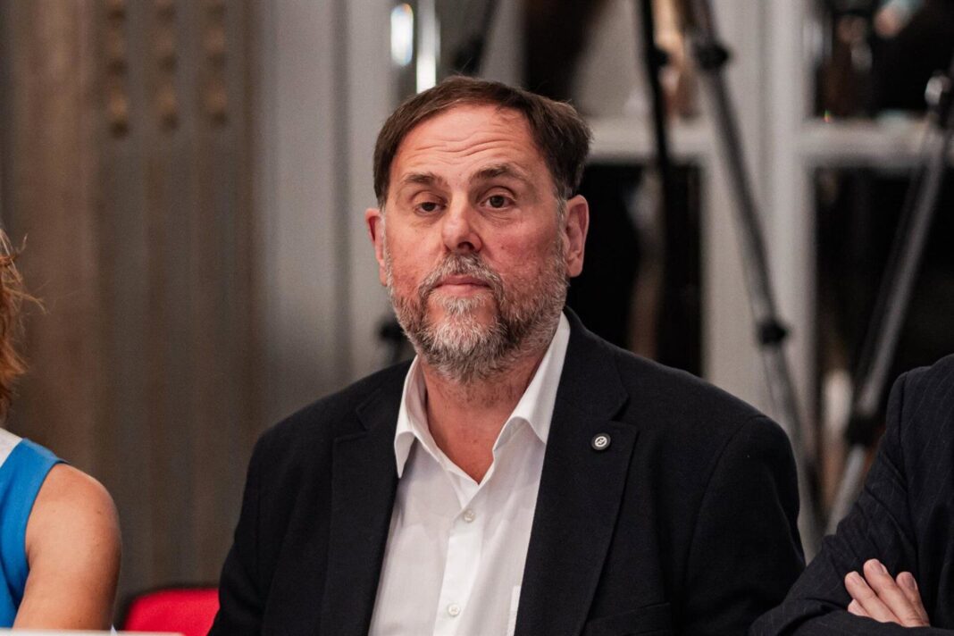 Oriol Junqueras en un acto informativo de Nueva Economía Fórum en Madrid