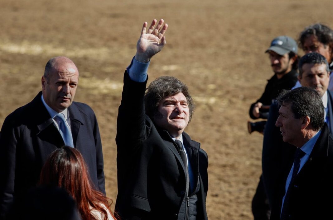 El presidente Javier Milei durante la apertura de la 138° Exposición Rural de Palermo