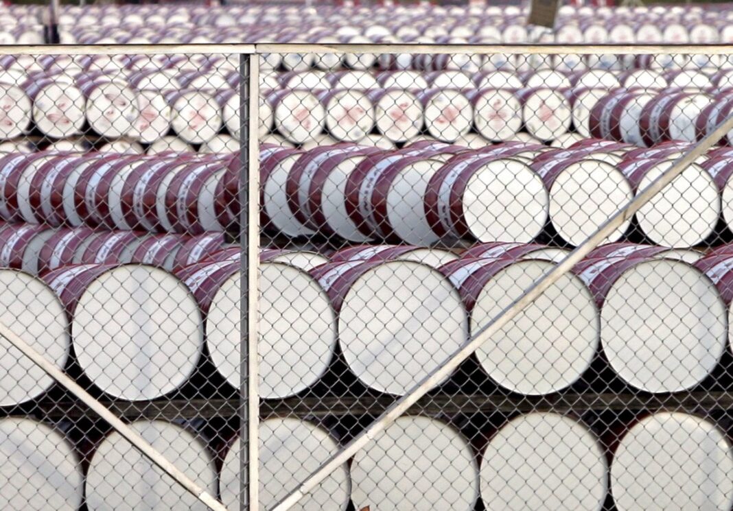 Gráfico del precio del petróleo en caída