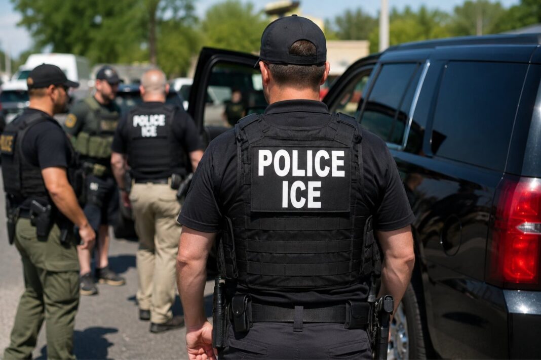 Agentes de ICE en un operativo migratorio en Nueva York