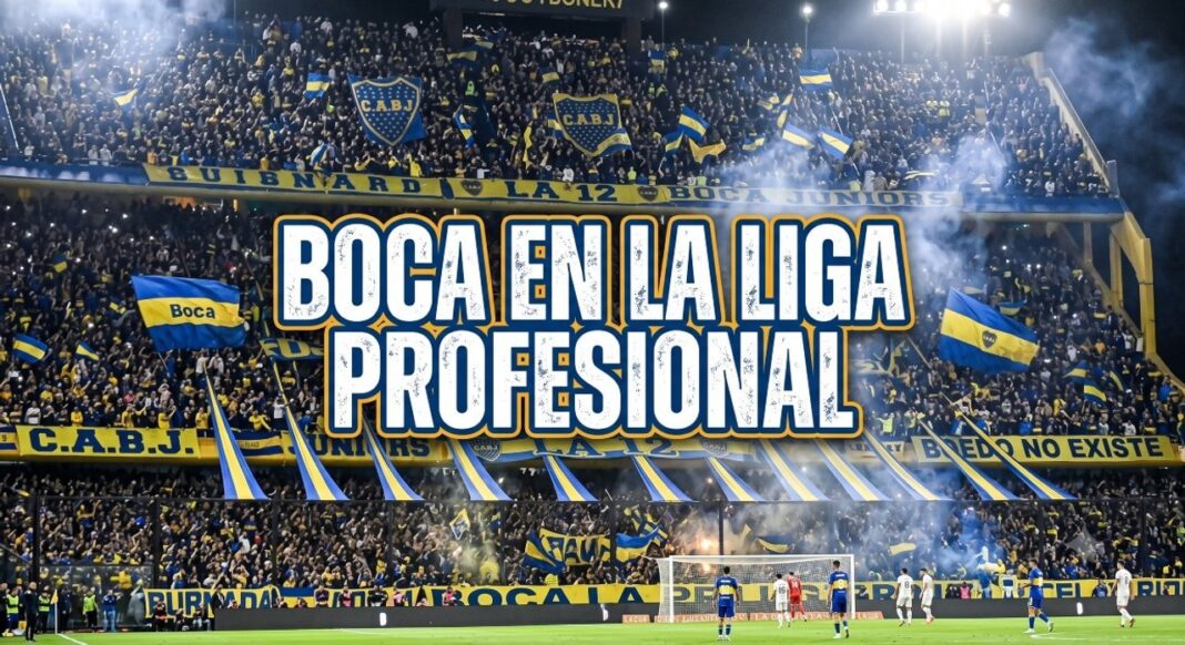 Jugadores de Boca en un partido de la Liga Profesional