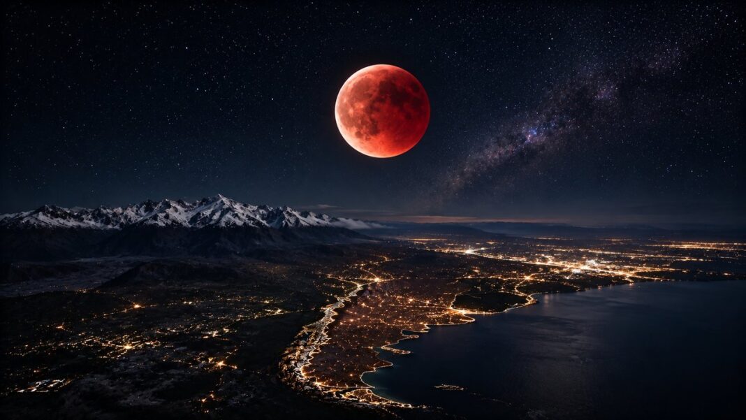 Eclipse de Luna parcial visto desde Argentina