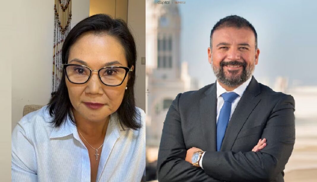 Imagen de Keiko Fujimori y Damián Valenzuela Mayer en un spa