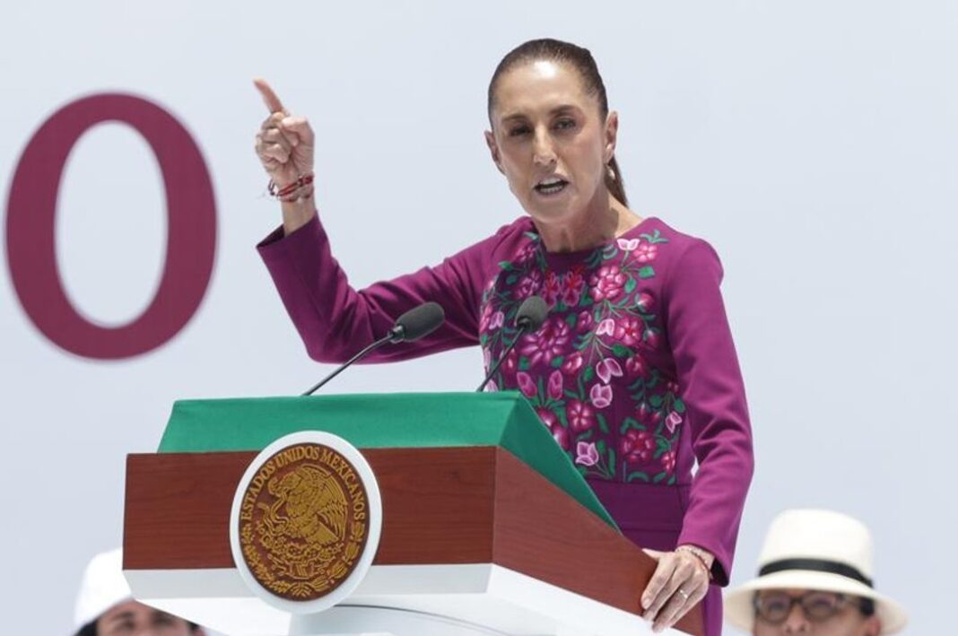 Claudia Sheinbaum durante conferencia de prensa sobre cancelación de visas