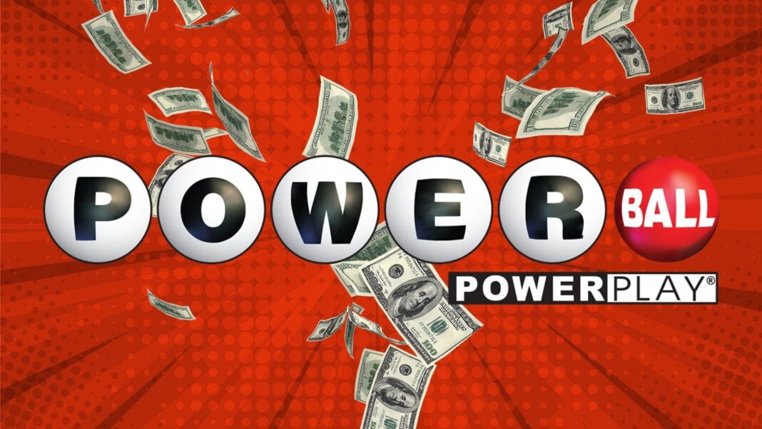 Boleto de lotería Powerball con números ganadores