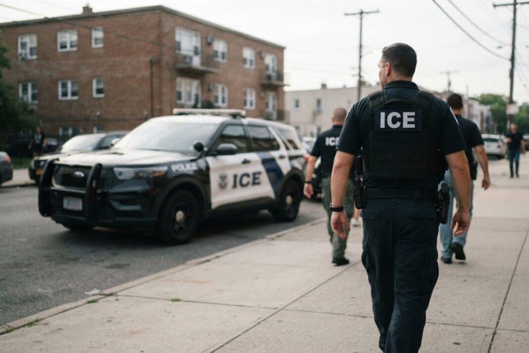 Patrulla del ICE en una calle de Estados Unidos